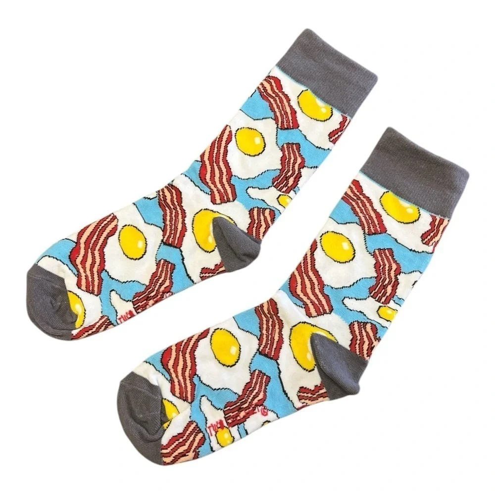 🆕Two Left Feet Sock Co. Eggs and Bacon socks. NWOT